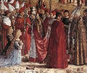 CARPACCIO, Vittore The Pilgrims Meet the Pope (detail) china oil painting reproduction